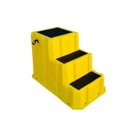 Us Roto Molding 3 Step Nestable Plastic Step Stand - Yellow 26"W x 43"D x 28"H - NST-3 YEL NST-3 YEL